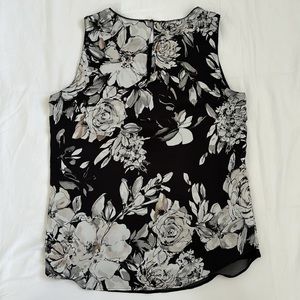 White House Black Market Reversible Sleeveless Floral Top, Size M